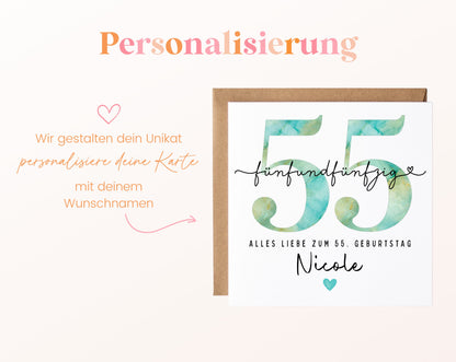 55. Geburtstag – Namenspersonalisierung