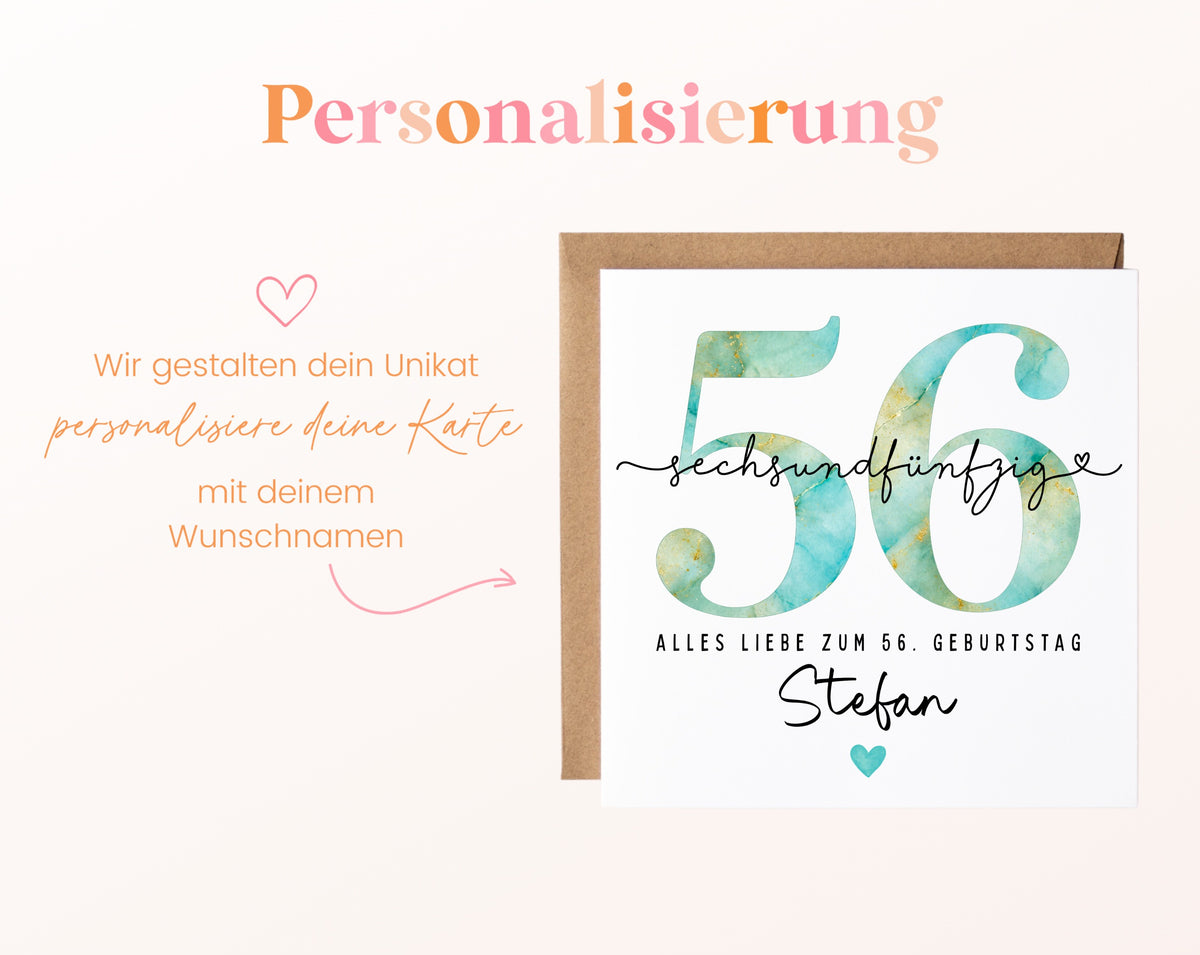 56. Geburtstag – Namenspersonalisierung