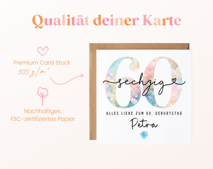 60. Geburtstag – Kartenpapier mit 300 g/m²