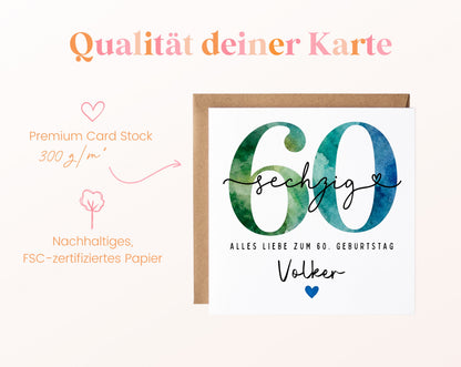 60. Geburtstag – Kartenpapier mit 300 g/m²