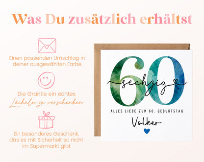 60. Geburtstag – Weitere Ansicht der Karte