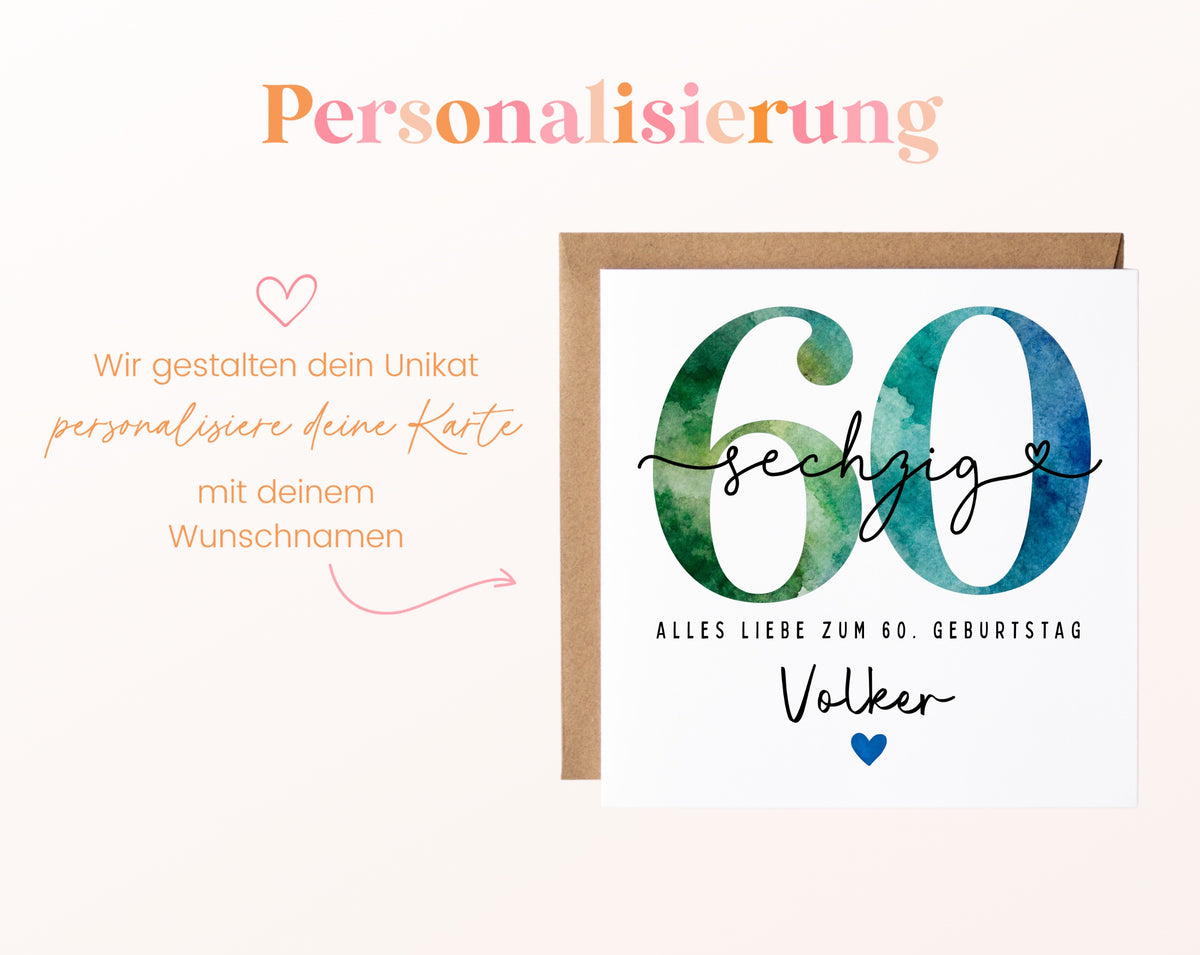 60. Geburtstag – Namenspersonalisierung