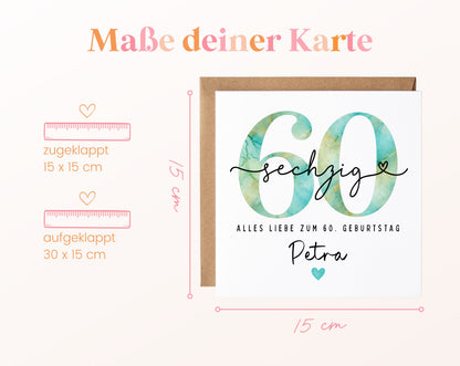60. Geburtstag – Kartenformat und Maße