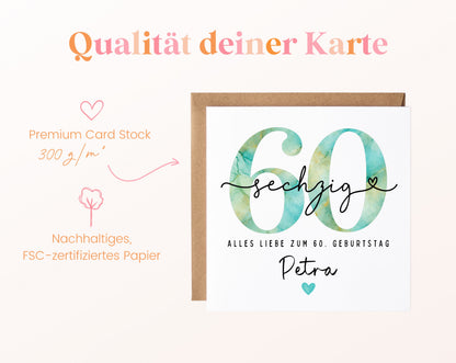 60. Geburtstag – Kartenpapier mit 300 g/m²