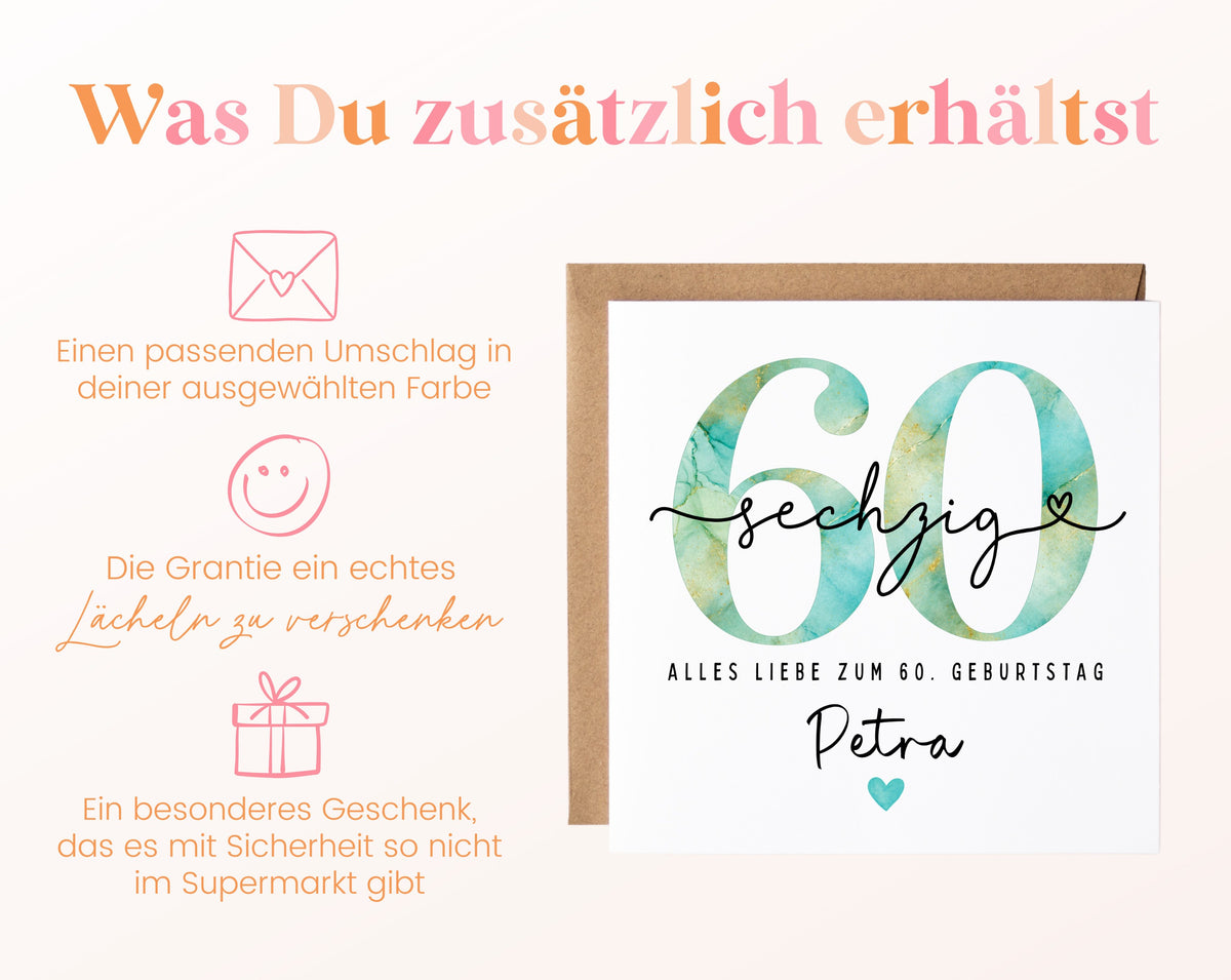 60. Geburtstag – Weitere Ansicht der Karte