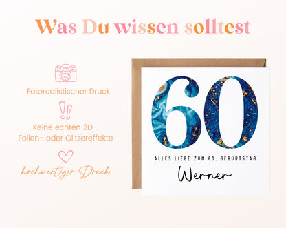 60. Geburtstag – Hinweise zur gedruckten Karte