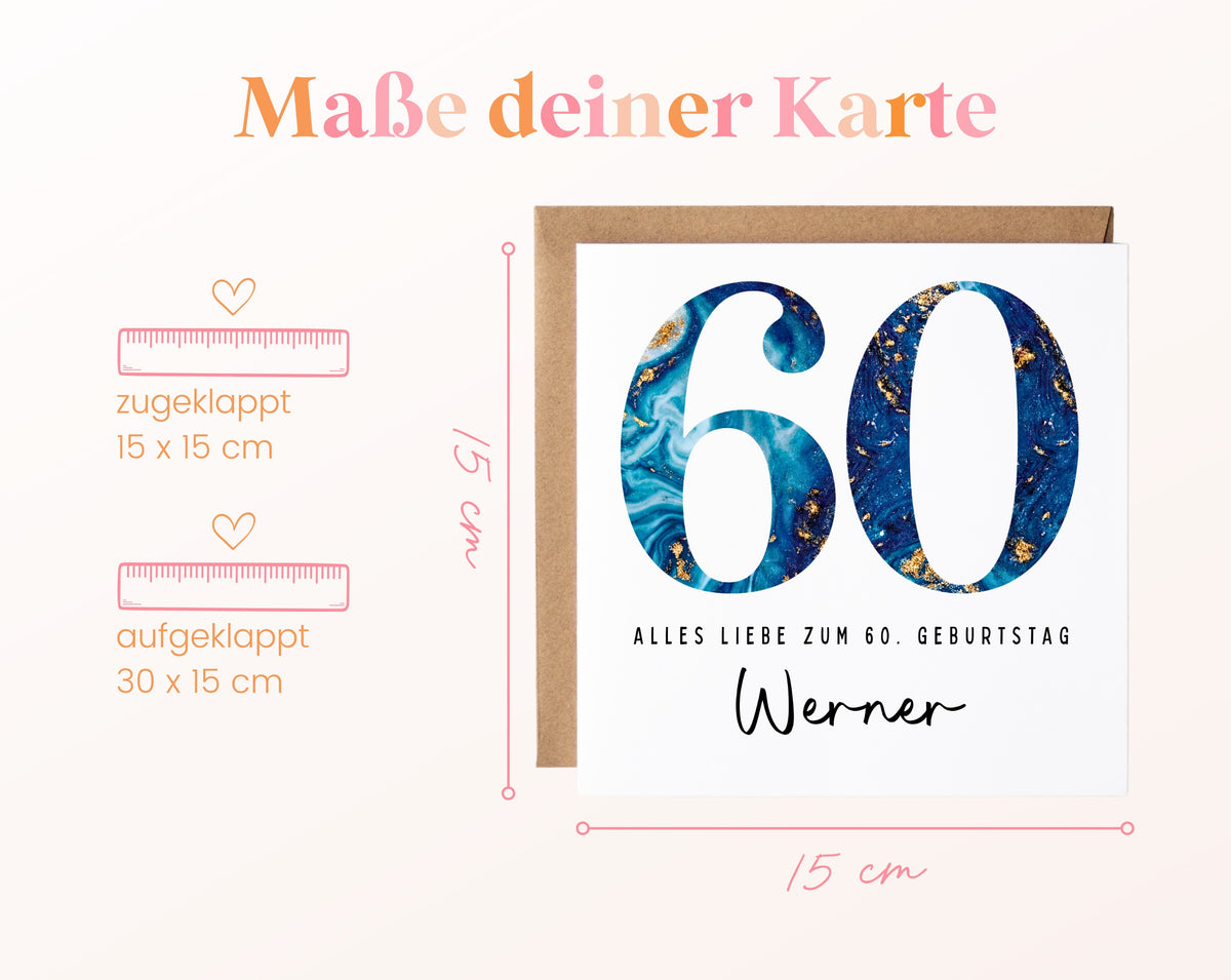 60. Geburtstag – Kartenformat und Maße