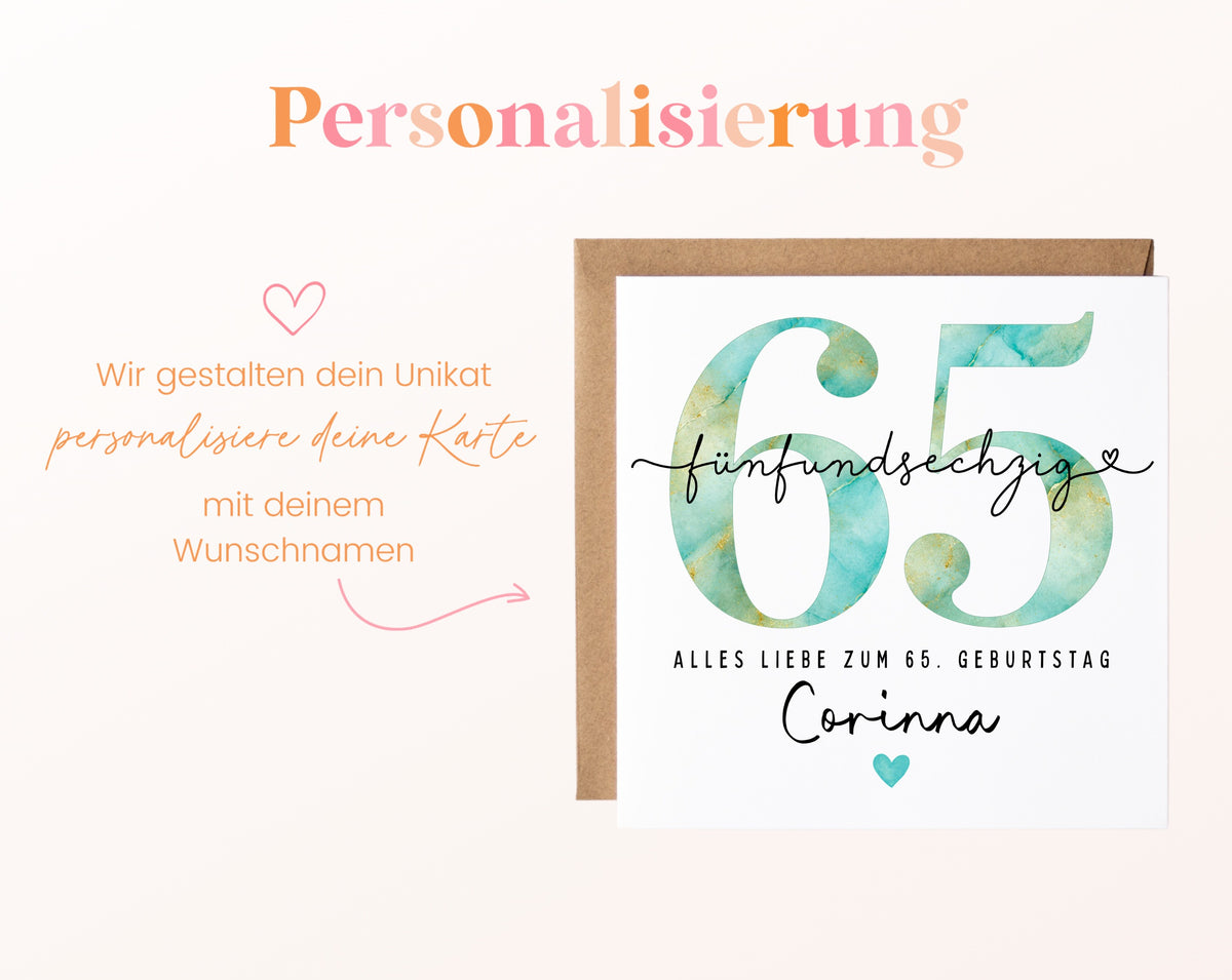 65. Geburtstag – Namenspersonalisierung