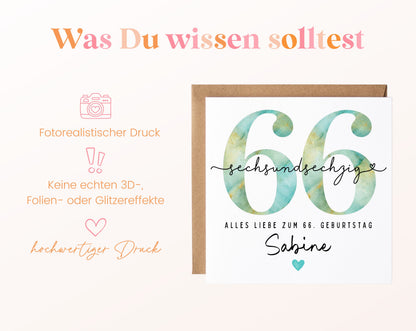 66. Geburtstag – Hinweise zur gedruckten Karte