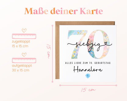 70. Geburtstag – Kartenformat und Maße