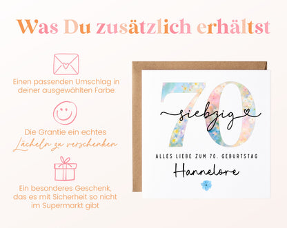 70. Geburtstag – Weitere Ansicht der Karte