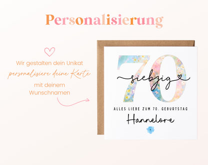 70. Geburtstag – Namenspersonalisierung