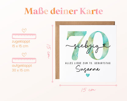 70. Geburtstag – Kartenformat und Maße