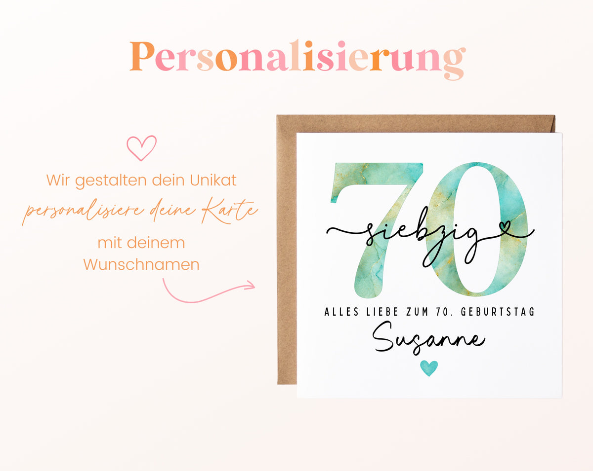 70. Geburtstag – Namenspersonalisierung