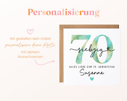 70. Geburtstag – Namenspersonalisierung