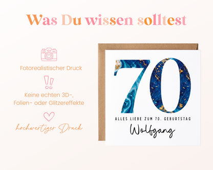 70. Geburtstag – Hinweise zur gedruckten Karte
