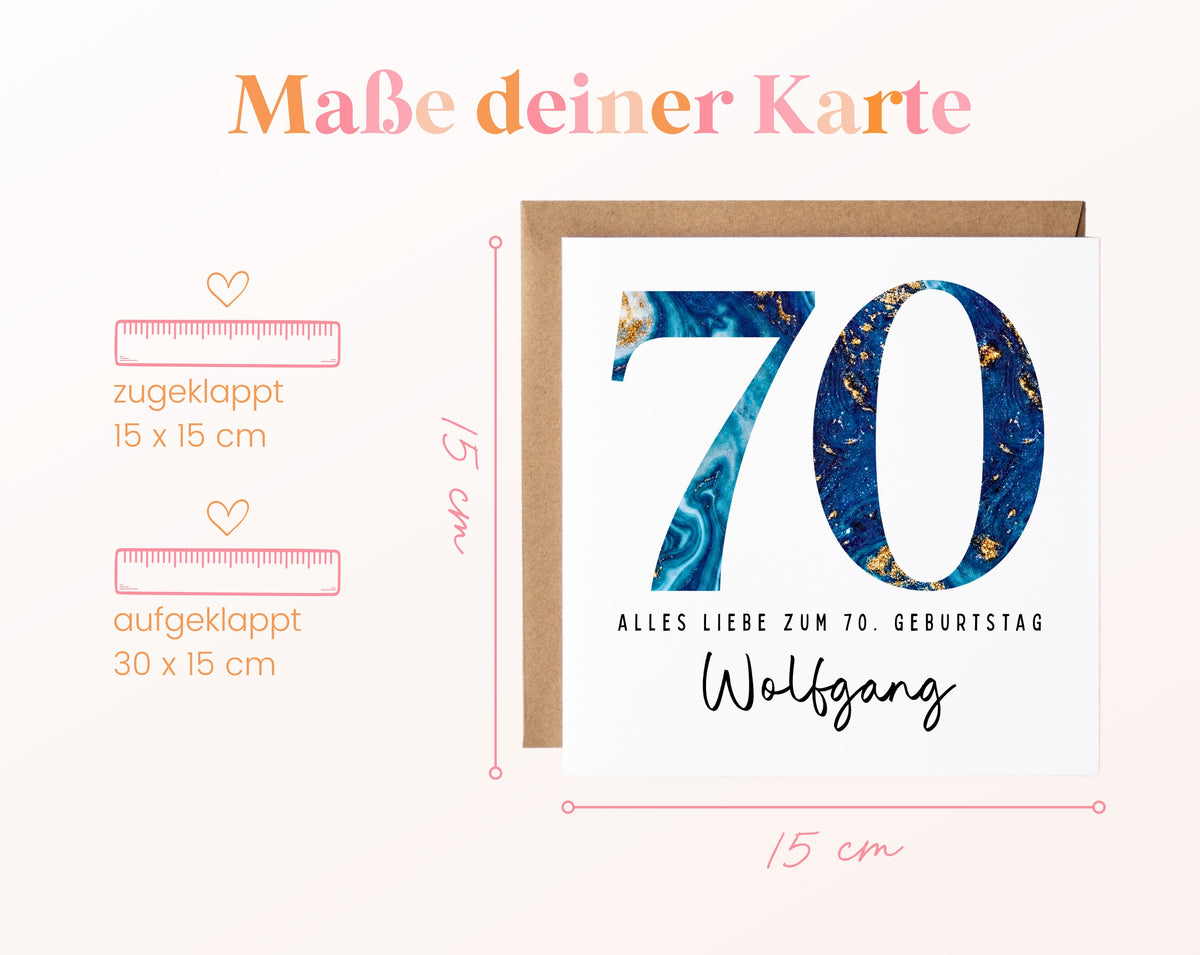 70. Geburtstag – Kartenformat und Maße