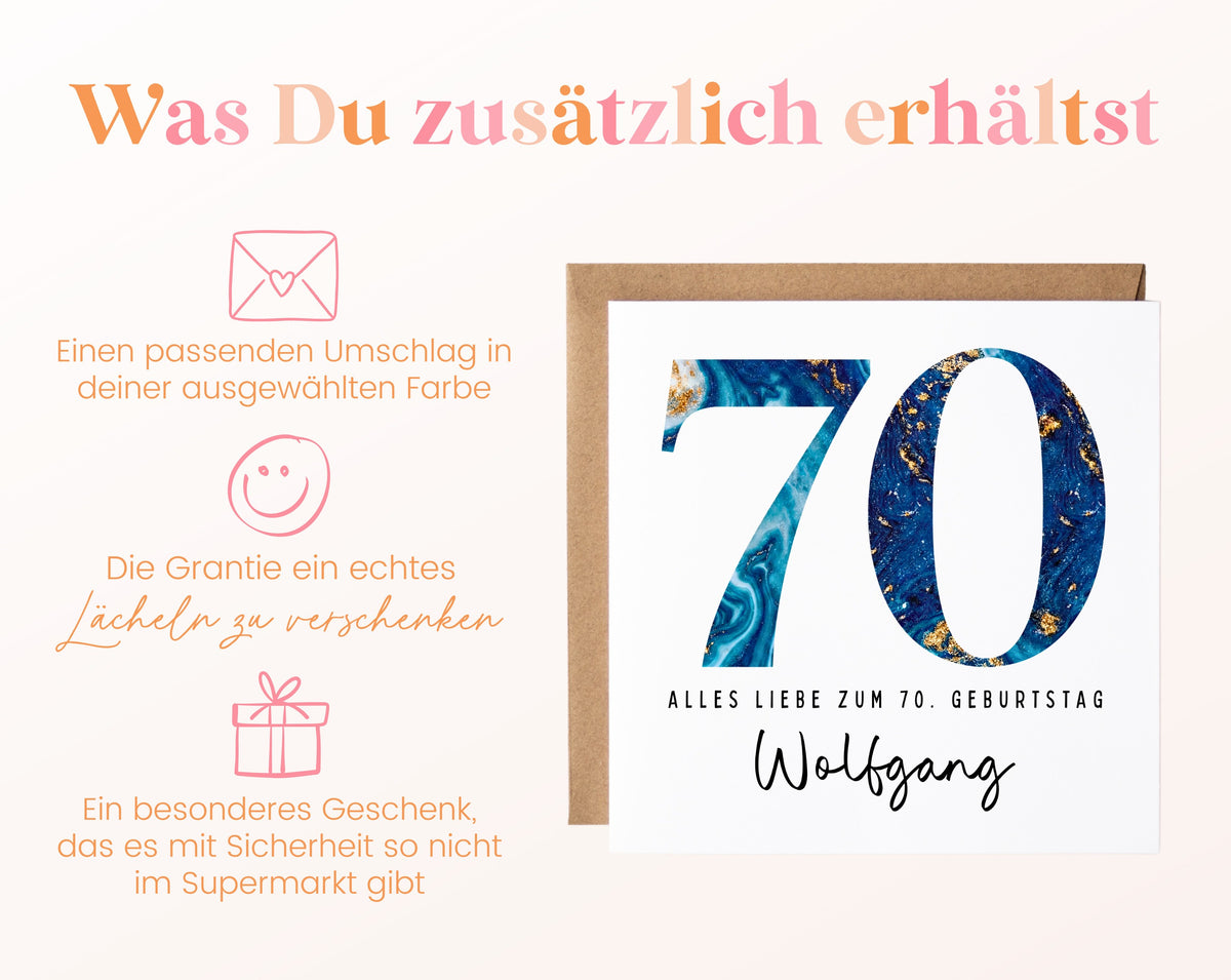 70. Geburtstag – Weitere Ansicht der Karte