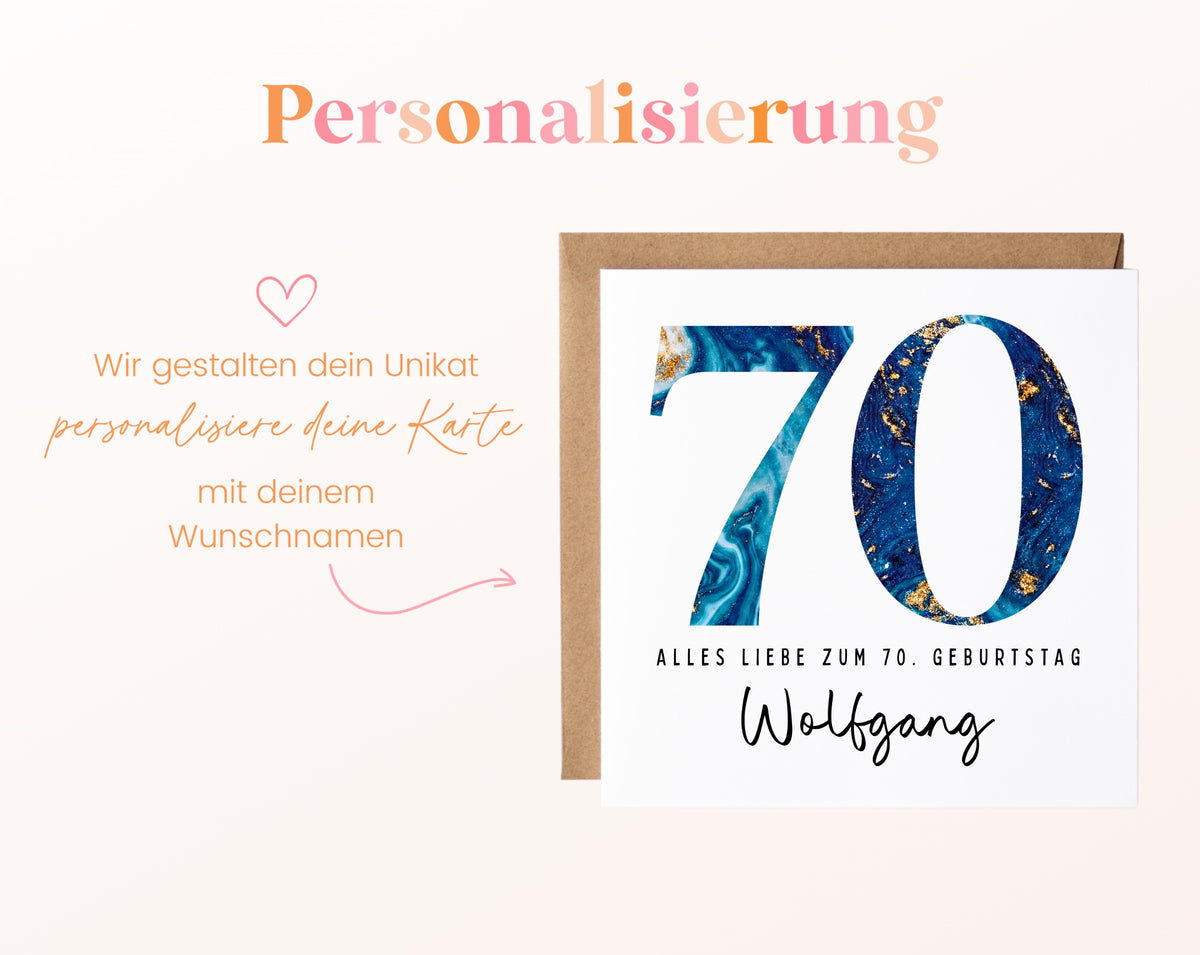 70. Geburtstag – Namenspersonalisierung