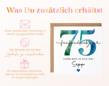 75. Geburtstag – Weitere Ansicht der Karte