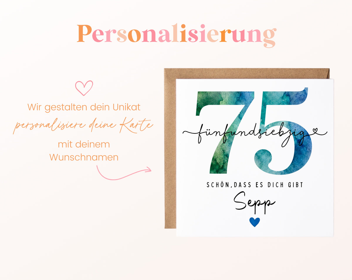 75. Geburtstag – Namenspersonalisierung