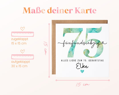 75. Geburtstag – Kartenformat und Maße