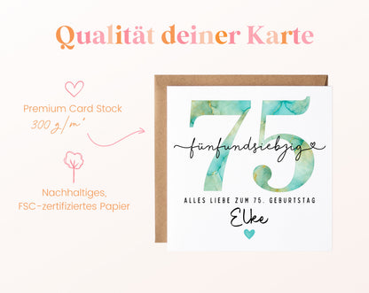 75. Geburtstag – Kartenpapier mit 300 g/m²