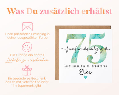 75. Geburtstag – Weitere Ansicht der Karte