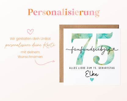 75. Geburtstag – Namenspersonalisierung