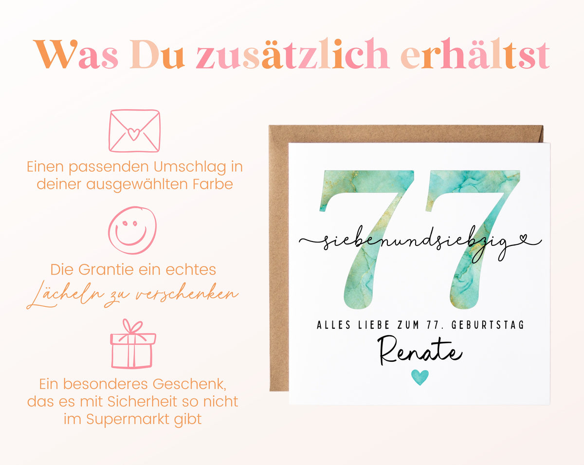 77. Geburtstag – Weitere Ansicht der Karte