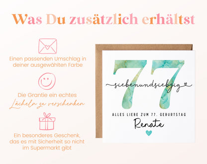 77. Geburtstag – Weitere Ansicht der Karte