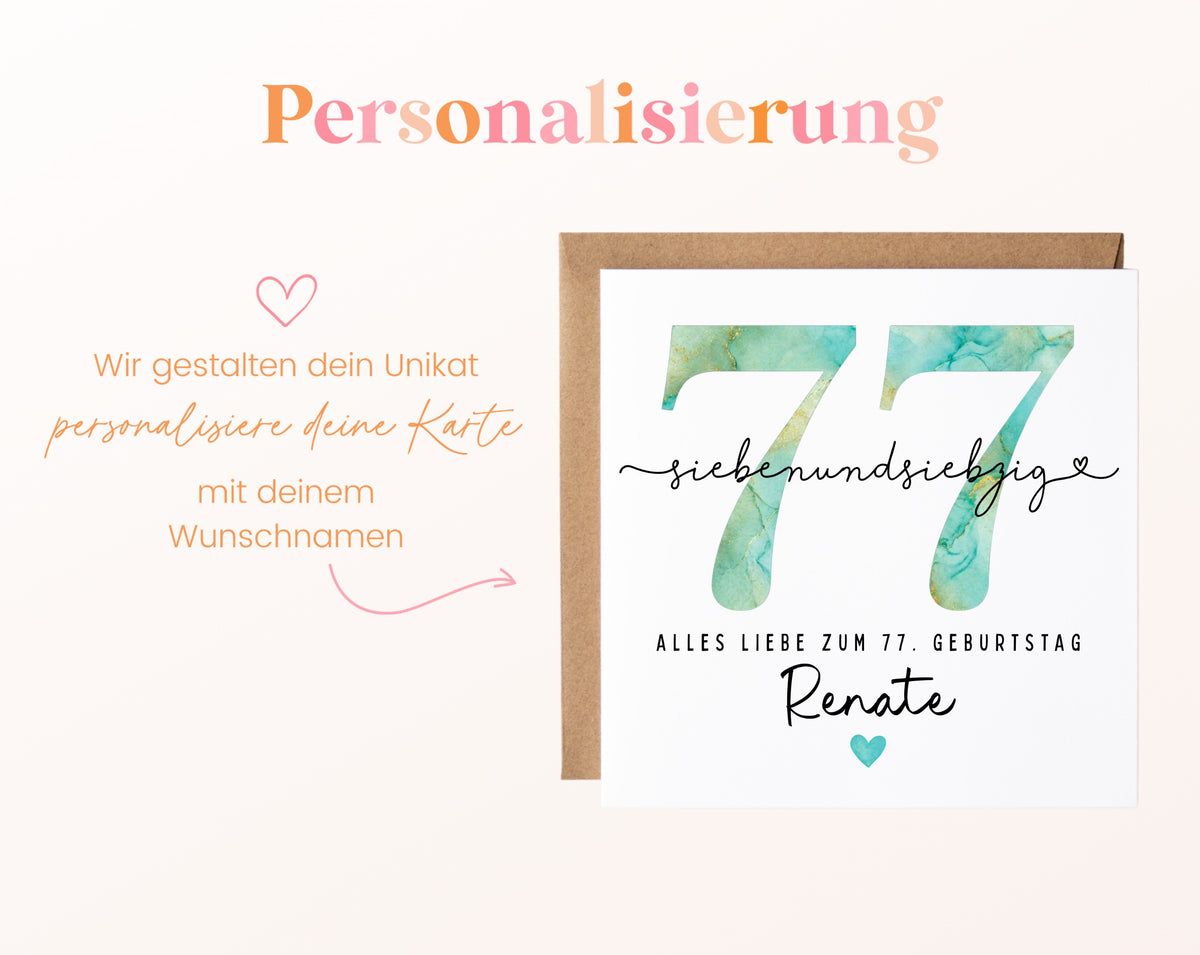 77. Geburtstag – Namenspersonalisierung