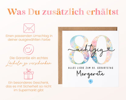 80. Geburtstag – Weitere Ansicht der Karte