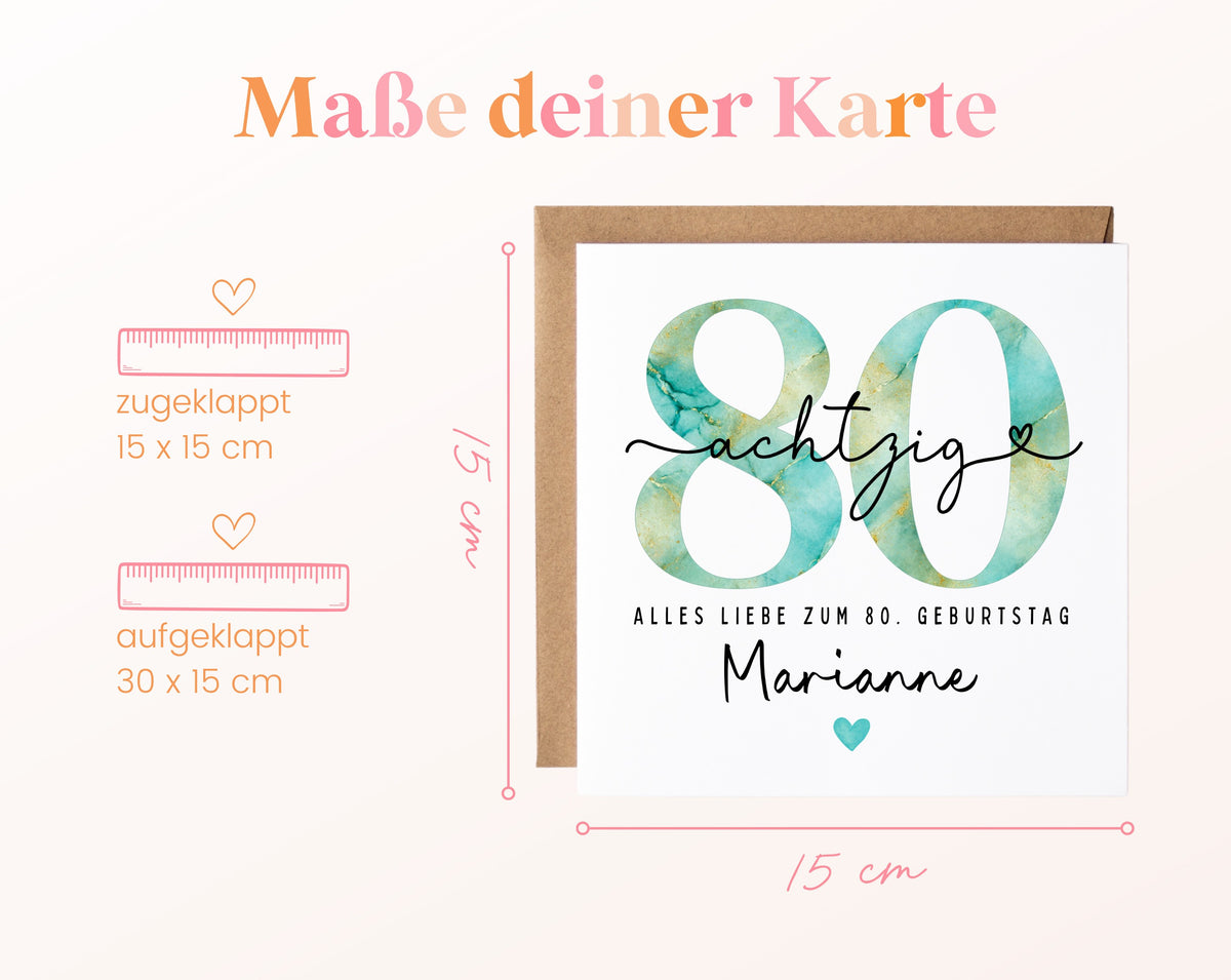 80. Geburtstag – Kartenformat und Maße