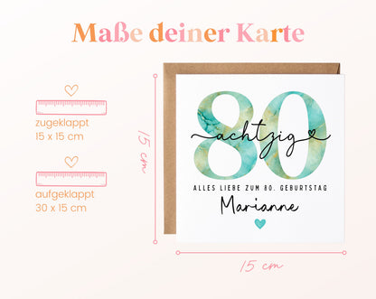 80. Geburtstag – Kartenformat und Maße