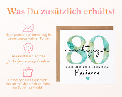 80. Geburtstag – Weitere Ansicht der Karte