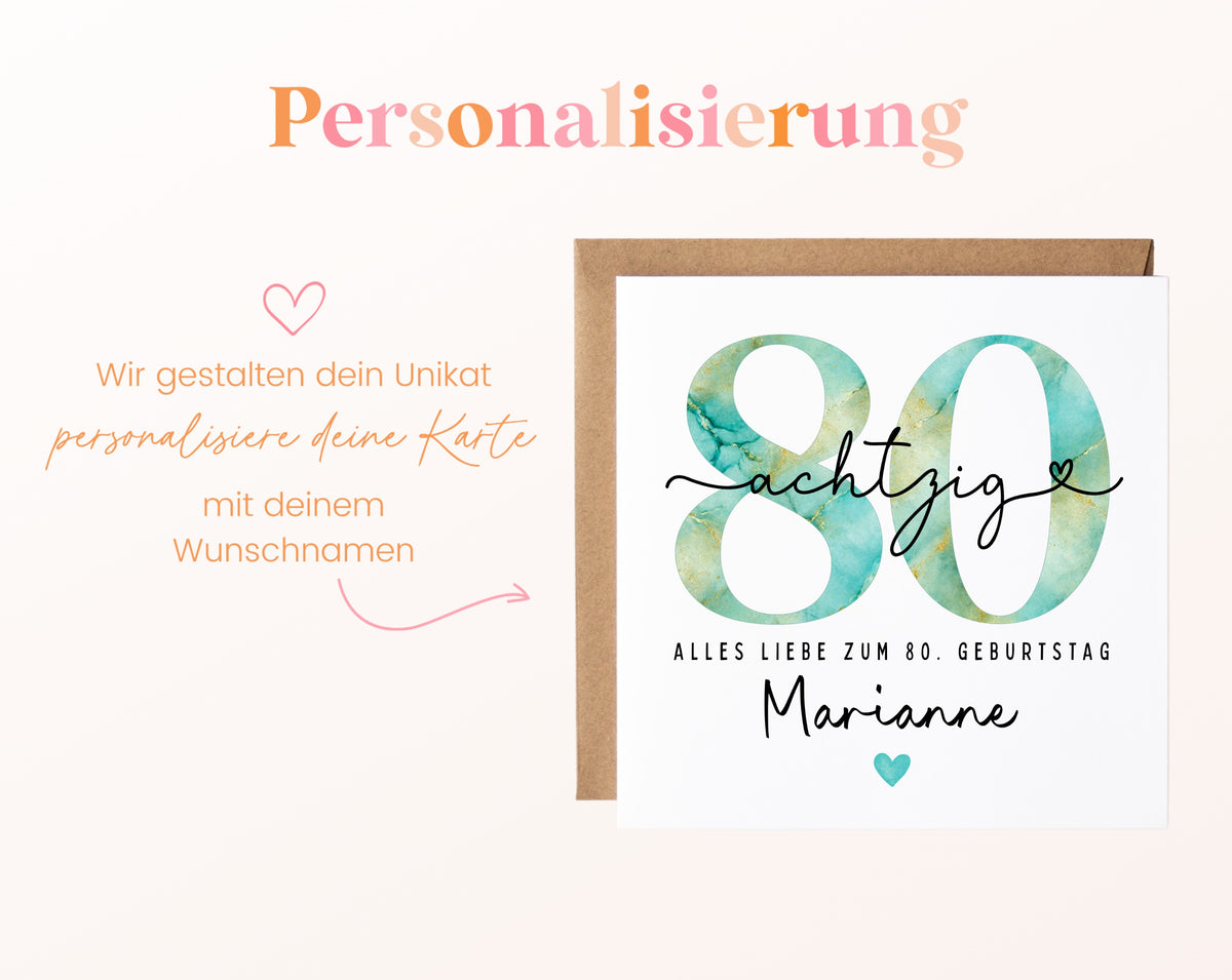 80. Geburtstag – Namenspersonalisierung