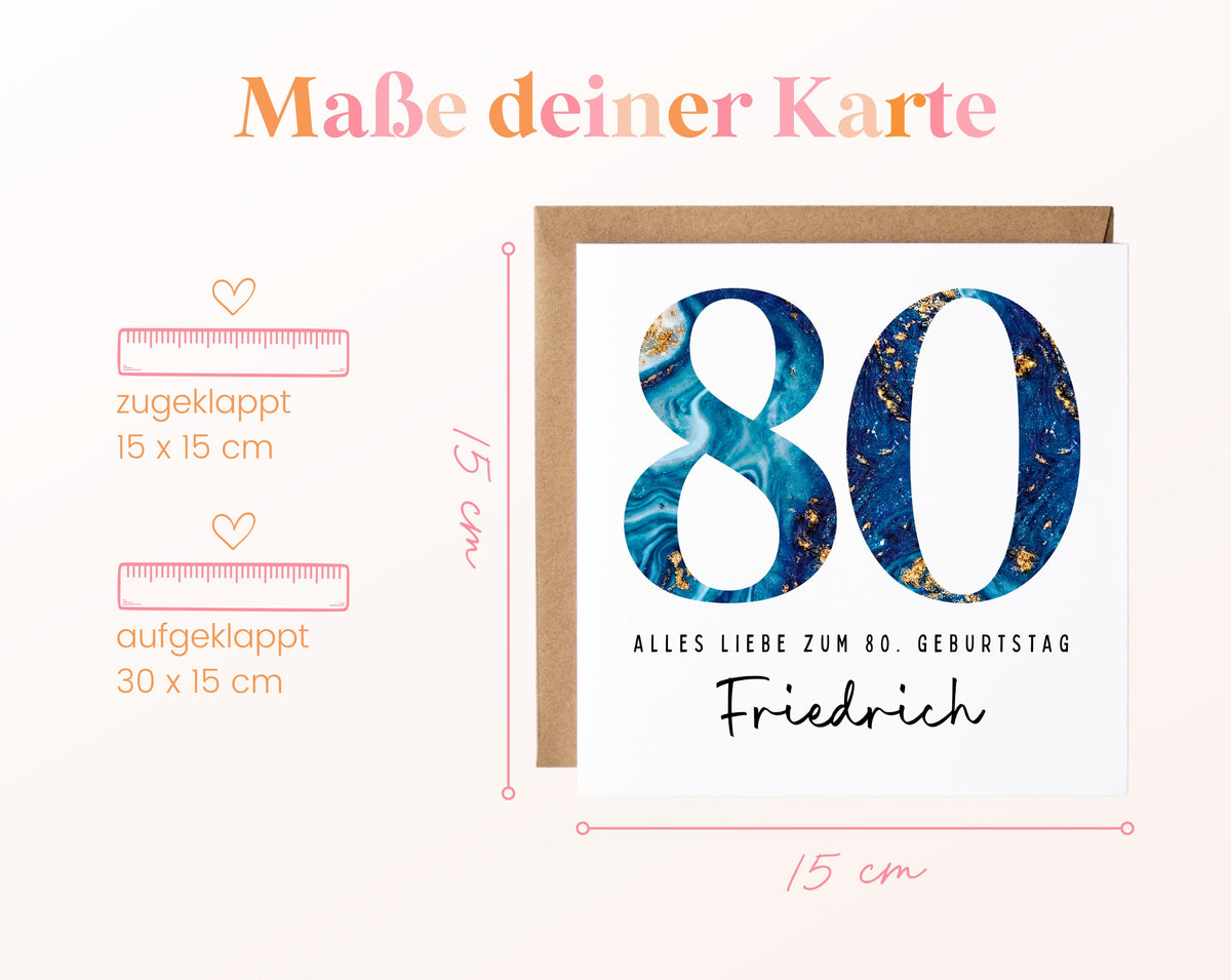 80. Geburtstag – Kartenformat und Maße