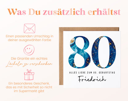80. Geburtstag – Weitere Ansicht der Karte