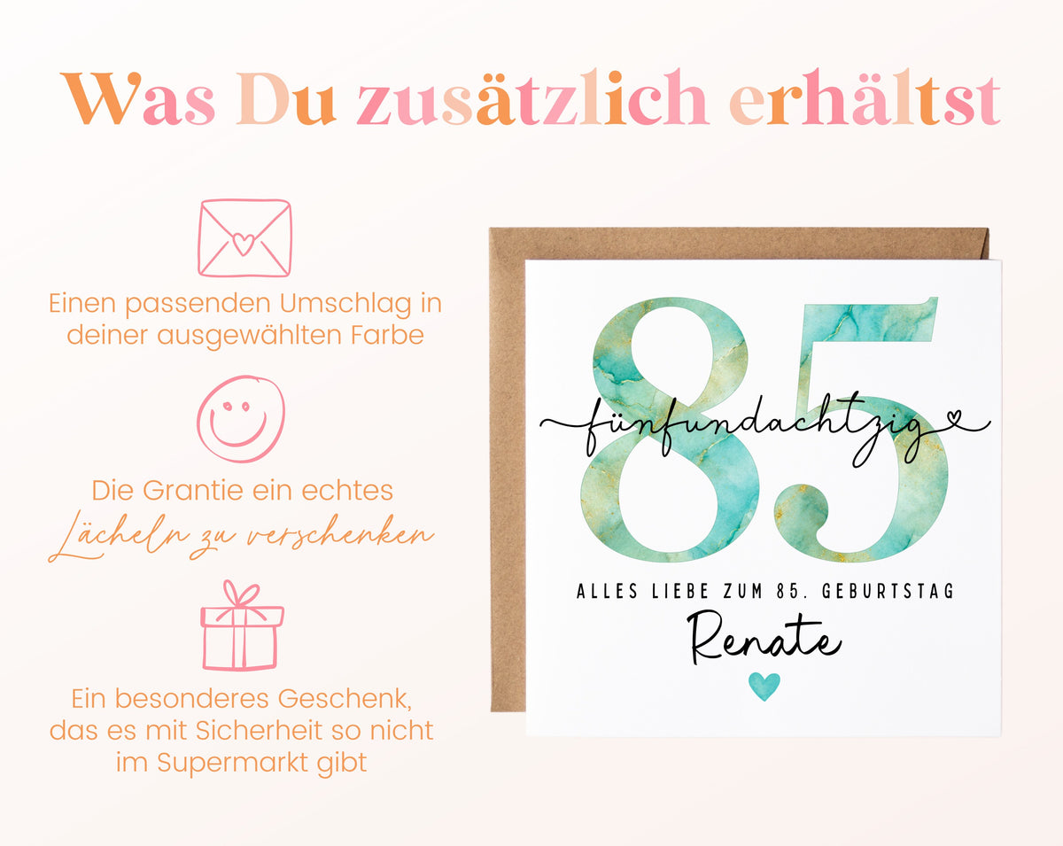 85. Geburtstag – Weitere Ansicht der Karte