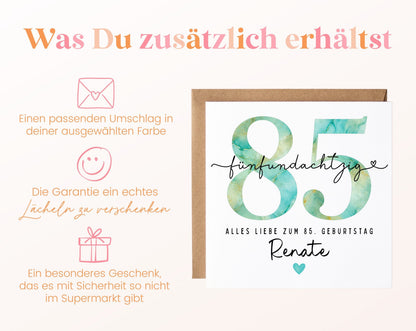 85. Geburtstag – Weitere Ansicht der Karte