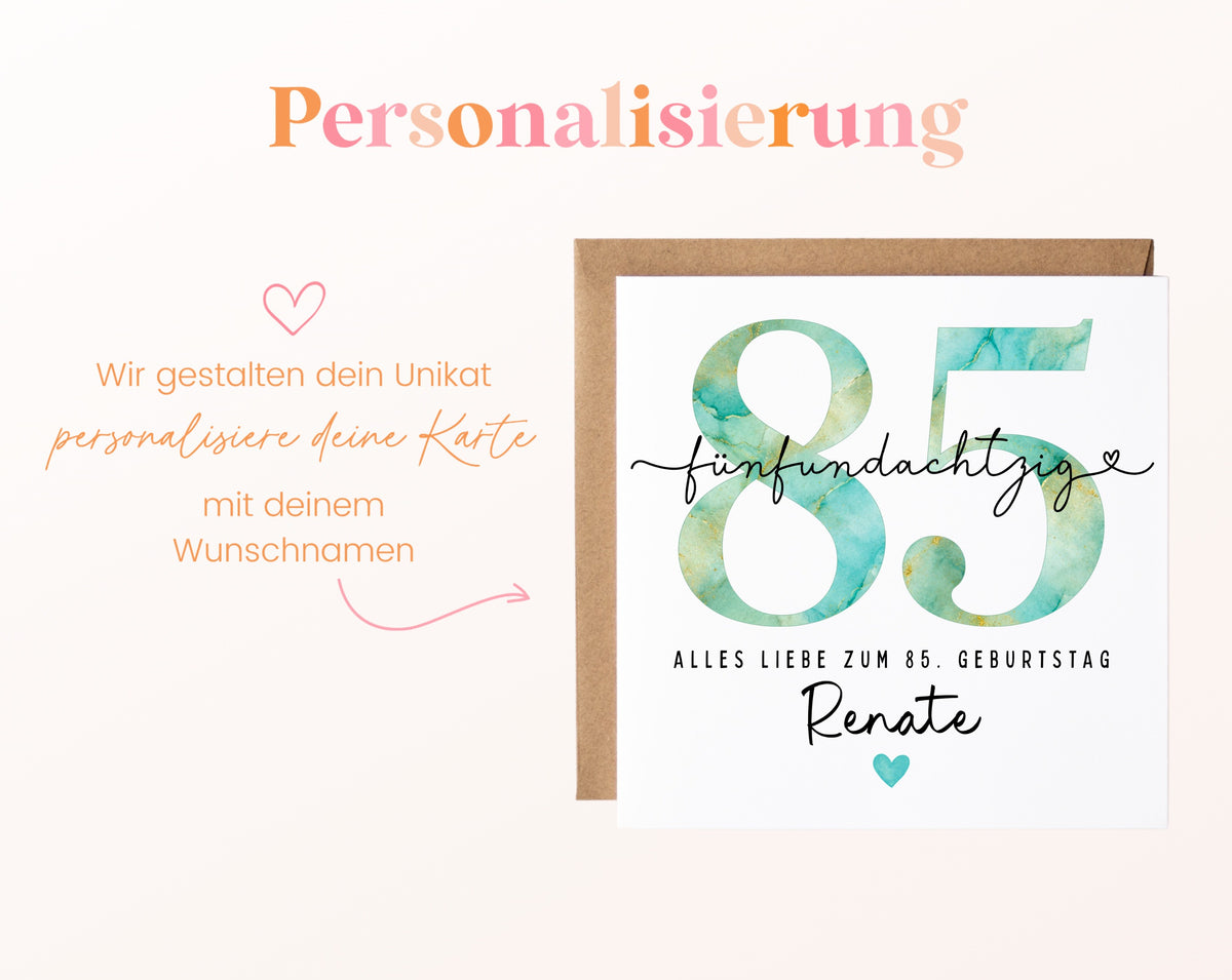 85. Geburtstag – Namenspersonalisierung