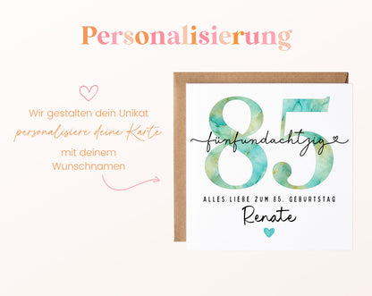 85. Geburtstag – Namenspersonalisierung