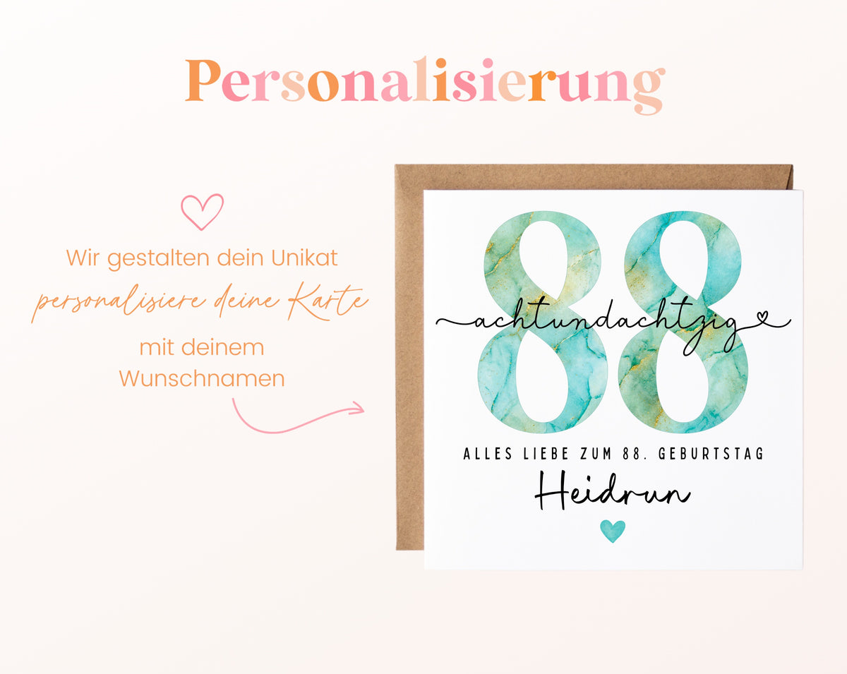 88. Geburtstag – Namenspersonalisierung