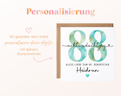 88. Geburtstag – Namenspersonalisierung