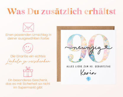 90. Geburtstag – Weitere Ansicht der Karte