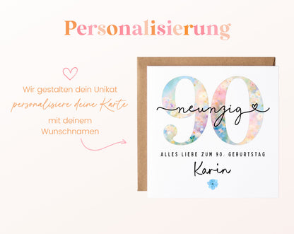 90. Geburtstag – Namenspersonalisierung