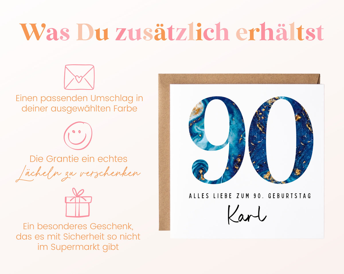90. Geburtstag – Weitere Ansicht der Karte