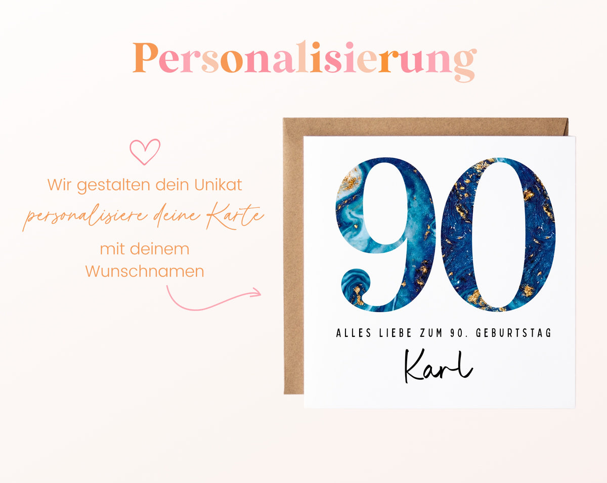90. Geburtstag – Namenspersonalisierung