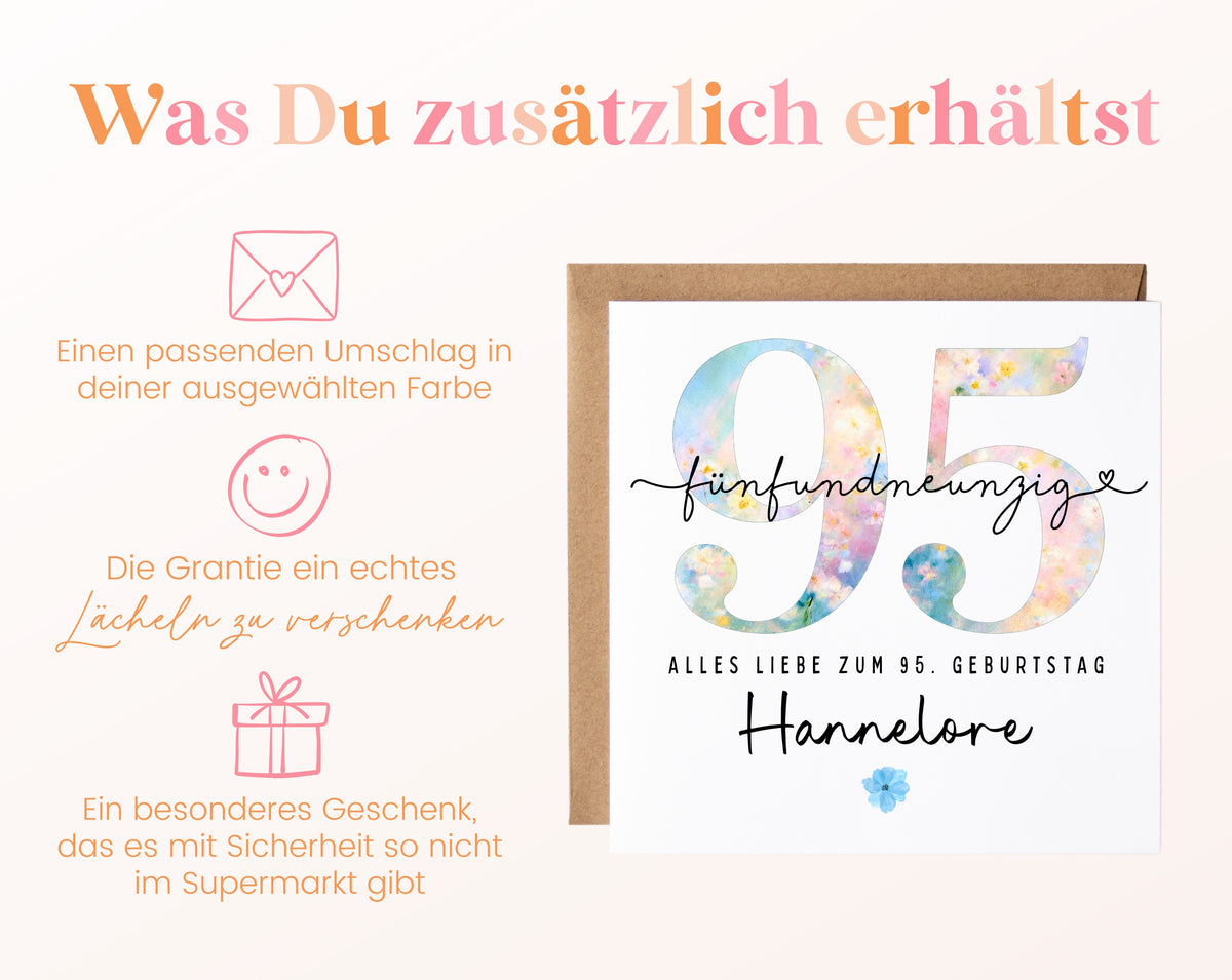 95. Geburtstag – Weitere Ansicht der Karte